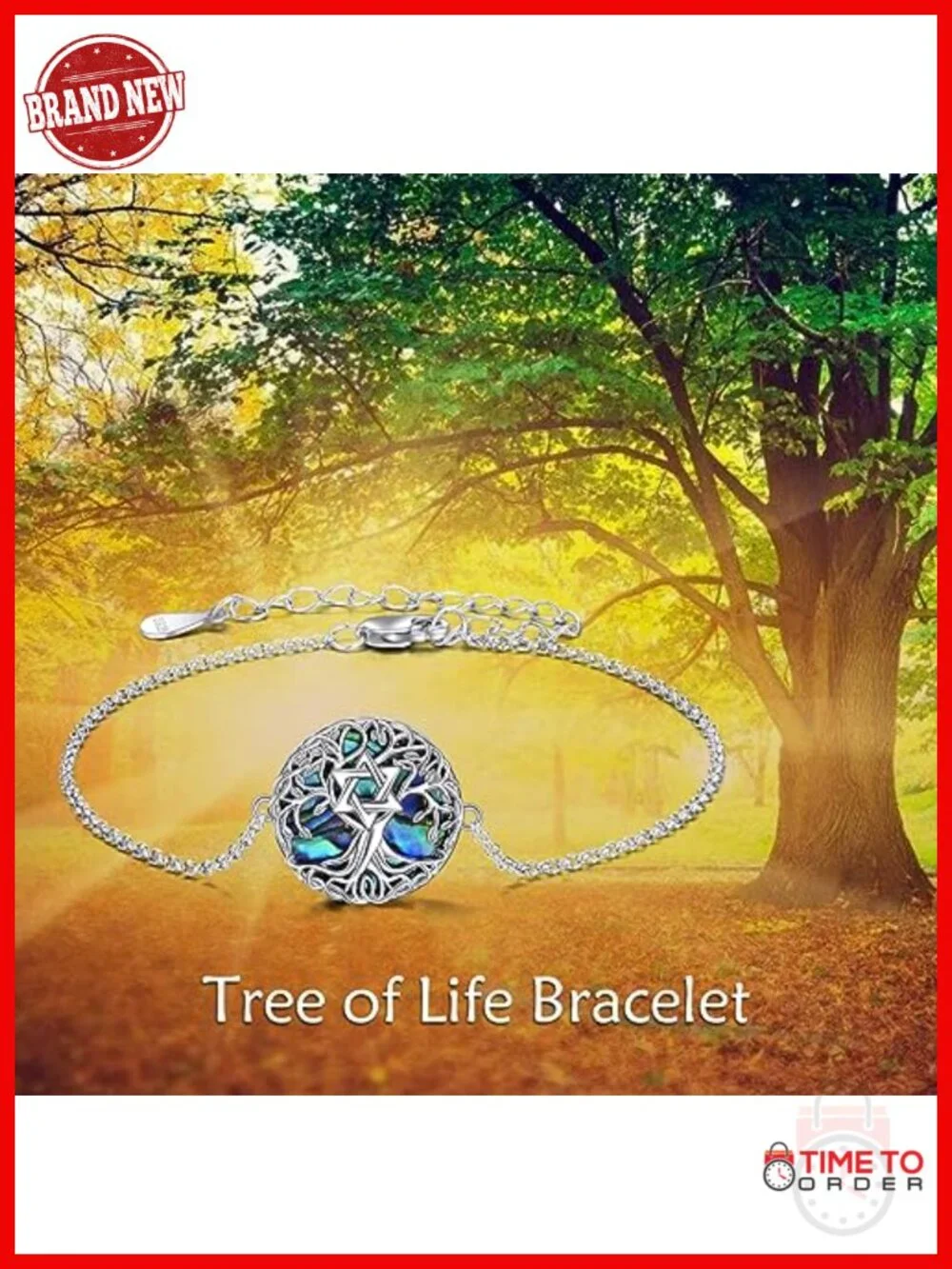 Tree of Life Bracelet Sterling Silver Abalone Shell Link Bracelet